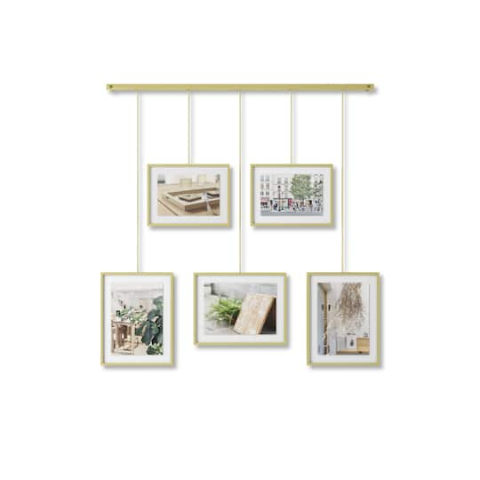 Umbra Matte Brass Exhibit Gallery Picture Frame Set